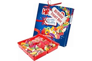 TOPLINE Sharing Retro Sweets Gift Box - Ultimate Mixed Variety of Fizzy & Fruity Sugar Coated Gummy Assortment 480g Medley Hamper Box with Christmas Card. Pick and Mix Sweets for Party Bag Fillers, Stockings