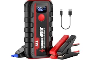 GINARELO Booster Avviamento Auto Avviatore Batteria - Portatile Moto Emergenza Jump Starter Buster Professionale Avviatore Motori 12 V 2000A 13200Mah Adatto per Benzina Da 6L E Diesel 5L