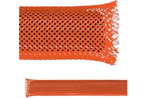 ELECTRIDUCT 3/4" PET Expandable Braided Sleeving - 25Ft (Orange)