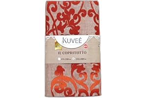 Riad Arredo Telo Arredo Copridivano Copriletto Grandfoulard Fantasia Damascato - Lenzuolo Copritutto Multiuso Salvadivano Elegante (Arancione, 1 Piazza - 175x280 cm)