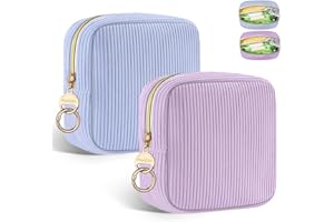 PLAYEXEN Lot de 2 Pochette pour Serviettes Hygiéniques Tampons Protège Slip Culotte Menstruelle Pochette Rangement Organisateur pour Serviette Hygiénique Cadeau Kit Premieres Régles Jeune Fille(Violet&Bleu)