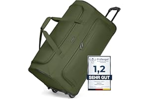 REDOLZ Artículos comunes Duffle Essentials, verde oliva, L (71 cm), Bolsa de viaje con ruedas