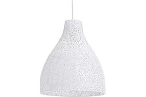 LUSSIOL Luminaire Zephir,suspension métal, 40 W, blanc, ø 28 x H 32 cm