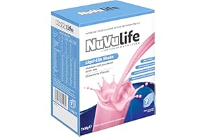 NuVu Life, Liquid-Life Shake. High Calorie, High Protein, Nutrient Rich Powdered Drink Mix for Weight Gain or Meal Replacement (Strawberry, 7 Sachets)