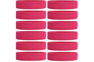 ONUPGO Sweatband Headband for Men & Women - 3/6/12 PCS Sports Headbands Moisture Wicking Athletic Cotton Terry Cloth Sweatband Sweat Absorbing Head Band