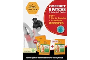 TIGER BALM BAUME DU TIGRE - Coffret Patchs Froids - Soulage les douleurs musculaires - x6 Patchs + 3 Autres et 1 Chaufferette OFFERTS