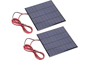 DEWIN Solarpanel, 2 Stück DC 9 V 2 W Epoxid-Solarpanels Polysilizium-Batterie Spielzeug Lademodul mit 100 cm Kabel