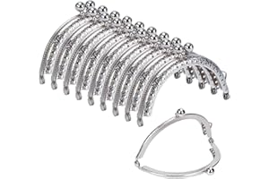 Arc en Métal Cadre Baiser Fermoir Serrure Semi-Circulaire Sac À Main Sac Cadre Fermoir Serrure Fermoirs Craft Cadre pour DIY Porte-Monnaie Faisant 10 Pièces (Argent)