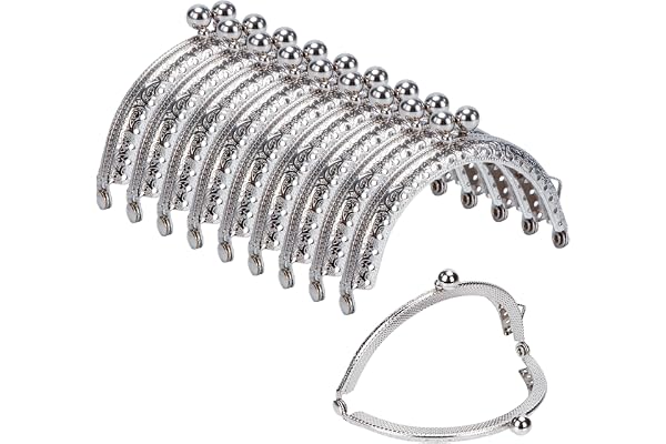 Arc en Métal Cadre Baiser Fermoir Serrure Semi-Circulaire Sac À Main Sac Cadre Fermoir Serrure Fermoirs Craft Cadre pour DIY Porte-Monnaie Faisant 10 Pièces (Argent)