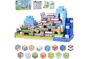 ZHMENGE 100 Stück Magnetische Bausteine - 2.5CM Magnet Bausteine,DIY Baue Mine Magnet Welt Set für Kinder,Magnetbausteine Blöcke Magnet Spielzeug Magnetspiele für Geschenk ab 3+ Jahre Junge Mädchen