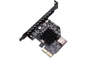 EZDIY-FAB Carte D'extension Frontale USB3.1 Gen2 Type-E 20 Broches 10 Gbit/s Adaptateur USB 2.0 PCI Express 3.0 X2 pour PC de Bureau (ASM3142)