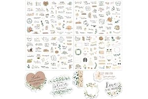 COLOFALLA 4 Bögen A4 Sticker Hochzeit Gästebuch Aufkleber Hochzeit Deko für Fotoalbum Scrapbook Karten JGA Wedding Geschenke Hochzeitsaufkleber Hochzeitssticker Gastgeschenke