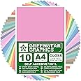 GREENSTAR GRAPHICS Glossy A4 Sticky Back Plastic SELF Adhesive Art & Craft Vinyl (10 Sheet Pack). Compatible with 12” Cricut, Silhouette Cameo/Curio/Portrait, Scan N Cut (Baby Pink Gloss 10 A4)