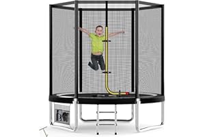 Devoko 6ft/7.5ft/10ft/12ft Secure Kids Trampoline -GS certificate Garden Trampoline Safety Net & Reinforced Steel Frame | for Children 6-12 Years | Premium Waterproof, Easy Setup