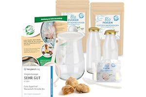 ‎CURLY SUPERFOOD Curly Superfood Bio Wasserkefir Starterset - Besonders einfach frischen Wasserkefir herstellen (unendlich viel) - Wasserkefir Kristalle Bio inkl. Zubehör, Erfolgsgarantie & ausführlicher Anleitung