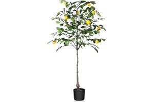 Kazeila Artificial Plant 120cm Artificial Lemon Tree Fake Plants Tree Faux Tall Plant for Indoor Outdoor Decoration Home Living Room