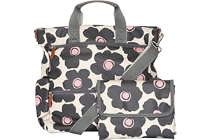 PEANUT & PIGLET Piglet Twin Changing Bag. This Large Nappy Bag converts from a Cross Body to a Back Pack & can be Attached to Your Buggy. Complete with Changing mat & x2 Bottle Pockets
