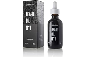 ZilberHaar - Beard Oil N 1 - Pure, Organic Moroccan Jojoba Oil and Argan Oil - Natural Ingredients, Fragrance Free, Cruelty Free - For Natural Beard Growth and Hydration - 2 oz