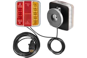 SPARKMOTO LED Magnetic Trailer Lights, Magnetic Led Trailer Lights With Cable 12V, LED Towing Tail Lights With Magnets Wired 2.5M/7.5M Cable and 7pin Trailer Plug