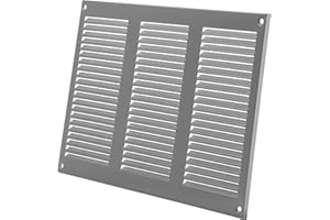 REPA MARKET 300 x 200 mm / 30 x 20 cm, rejilla de ventilación gris con protección contra insectos - aplicaciones de ventilación - cubierta de ventilación interior y exterior, diseño laminado.