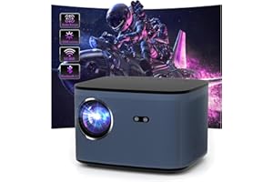 WISELAZER Video Projector 5G WiFi Bluetooth Native 1080P Support 4K, Built-in Dust Filter/AirPlay/Miracast/4-Point Keystone/Zoom, Home Cinema HD Projectors for Smartphone (H9 Blue)