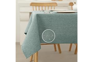 Vorvowry Mantel Antimanchas Rectangular Redonda con Efecto Lino Mantel Impermeable Hule Mesa Manteles para Fiesta Cocina Comedor Rectángulo 90x135cm Gris Azul