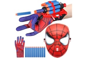 TRULELE Spider Launcher Handschuh mit Kinder Maske,Handgelenk Spielzeug Set,Spielzeug Held Launcher für Cosplay,Handschuh Lustiges Lernspielzeug,Kinder Geschenk