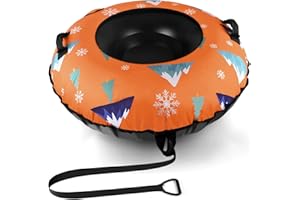 BROTOU Thickened Heavy Duty Snow Tube, 120 cm/48 Inch Inflatable Sledge with Canvas Cover, Handles and 2 Repair Patches, for Winter Sports, Outdoor