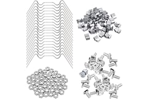 Apragaz Greenhouse Repair Kit - 50 Stainless Steel Clips, 50 Z Overlap Clips, 50 Aluminium Nuts & Bolts - Silver - M6 x 12mm - Glass Greenhouses