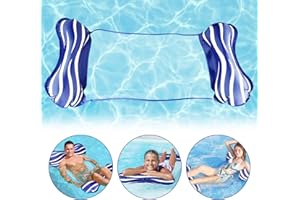 GIFORT Gifrot Hamaca Flotante, Hamaca de Agua 4 en 1, Hamaca Inflable Tumbona Piscina Plegable Colchoneta Hinchable Flotador Piscina Playa para Adultos