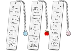 JMIMO Teacher Gifts for Women Men Thank You Teacher Appreciation Gifts Bookmarks Personalised Teacher Presents (3 PCS)