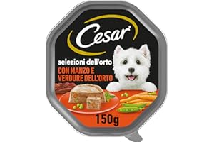 Cesar Selezioni dell'Orto Cibo per Cane con Manzo e Verdure dell'orto 150 g - 14 Vaschette