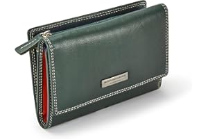 Woodland Leathers 100% Genuine Leather Ladies Purse and Wallet for Women, Multi Card Holder RFID Blocking Purses for Women with Coin Zipper Pocket and Cash Compartment