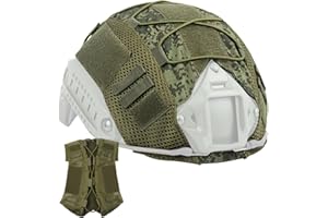 Rapidbok Couvre Casque de Paintball, Tactique Couvre-Casque de Camouflage, Housse de Casque de Chasse, Housse de Casque en Tissu Nylon, Compatible avec BJ PJ MH Casques Rapides, sans Casque