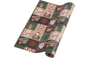 HBELL Rotolo di carta da regalo di Natale, Babbo Natale, 43 x 15 m, ideale per confezioni regalo di Natale, matrimoni, compleanni, vacanze, baby shower (Babbo Natale)