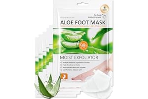 LYSDEFEU Masque Peeling Pied-6 Paires Exfoliant Masque Pieds Très Secs et Abîmés, Hydratantes Nourrissant Soin Des Pieds, Foot Peel Mask Pour Femmes & Hommes, Réparer les Talons Fissurés et Morts-Aloe Vera