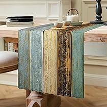 Runner Tavola In Lino Grigio - Stampa Foglie Tropicali 183x35cm - Foto 9