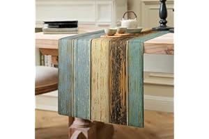 HANRUNSI Camino de Mesa Moderno de para Comedores 4 Seater Verde Rayas Grande 40 x 140 cm Camino de Mes Linaza Decorativa Casera para Fiesta Restaurante Lavable a Máquina Comedor Fiesta Vacaciones Decoración