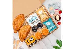 MARIELLE Traditional Cornish Cream Tea & Pasties For 2, Afternoon Tea Hamper, Fresh Scones, Tea, Jam,Roddas Clotted Cream Biscuits, 2x Large Gourmet Pasties Gift Hamper Birthday, Anniversary Special Occasions