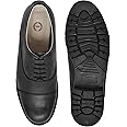 Safety Shoes : Leather Formal Oxford Shoes with Steel Toe, Memory Foam Footpad & Anti Skid, Heavy Duty Rubber Sole.