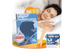 ‎SCHUTZBLICK Schutzblick® Nasenpflaster Schnarchen - 60er Set Nasen Stripes zum Schlafen - Effektive Nasen Strips für besseres Atmen - Nose Strips für besseren Schlafkomfort - Nasenpflaster besser atmen