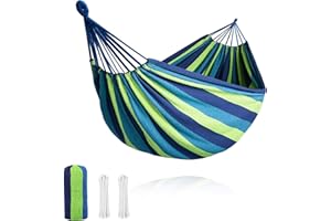 ‎HIDEWALKER Hängematte Outdoor 2 Personen Strapazierfähiges Segeltuchgewebe mit Einer Tragfähigkeit von 200kg mit Tragetasche für Terrasse Hof Garten