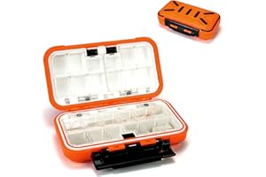 Piscorush 24 Fächer Wasserdicht Köderbox Angeln Tackle Box Spoon Tasche Angel Box Fishing Box Professionelle Angel Zubehör Aufbewahrungsbox Haken Köder Angelbox für Angelzubehör (Orange 1stk)