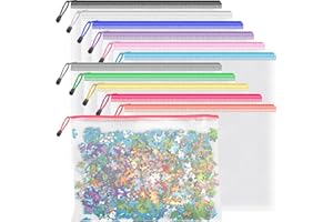 ‎UMRIOX 12 Stück bunte Dokumententasche A4 wasserdichte Dokumententasche Reissverschluss,Datei Tasche Kunststoff für Dokumente, Quittung, Papier, Schule, Prüfungsblatt, Kosmetik, Reise