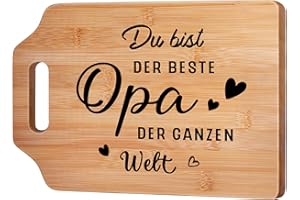 GLEEVARA Opa Geschenk, Vatertagsgeschenke für Opa, Schneidebrett Holz mit Gedrucktem Text, Geburtstagsgeschenke für Opa, Opa Geschenk Großvater Geschenke von Enkelin, Enkeln, Bester Opa der Welt