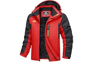TACVASEN Men's Waterproof Hiking Fleece Jacket Warm Outdoor Skiing Ice Skating Hoodie