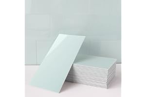 M MOFIT Large Subway Wall Tiles Self Adhesive for Kitchen,Individual Tile Stickers Stick on Tiles Bathroom Waterpoof CM 10x20(Green 23Tiles)