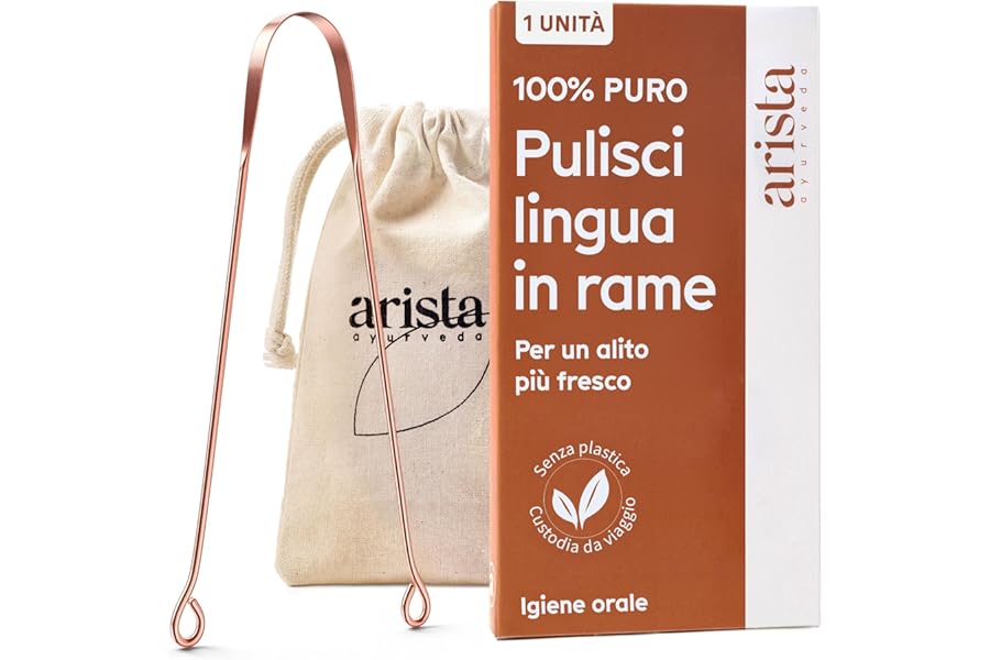 Arista Tongue Cleaner, Pack of 1 Copper Tongue Scraper, Tongue Scraper, Ayurveda Products, Tongue Scraper for Oral Hygiene, Bad Breath Remedies
