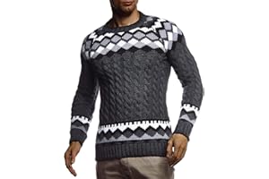 Leif Nelson Maglione Uomo Felpa a Maglia Girocollo LN-20757