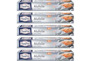 ‎TOPPITS Toppits Alufolie Doppel-Kraft-Waben (10m x 29.5cm), 5er Pack (5 x 10 Meter)
